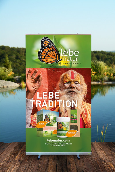 Rollup-Ständer lebe natur® Natursubstanzen - 120x200cm - LEBE TRADITION