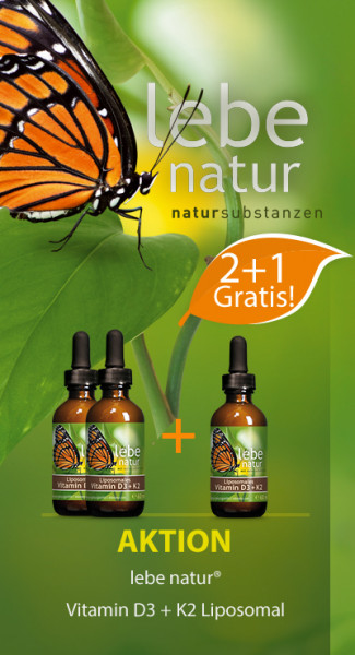AKTION 2+1 : lebe natur® Vitamin D3 + K2 Liposomal 60 ml