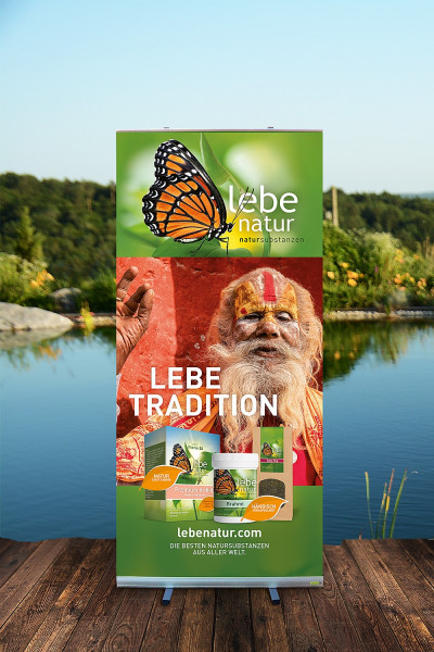 Rollup-Ständer lebe natur® Natursubstanzen - 100x200 - LEBE TRADITION