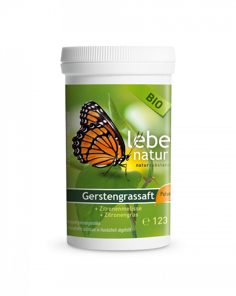 lebe natur® Gerstengrassaftpulver + Zitronenmelisse + Zitronengras BIO 123 g