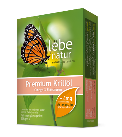 lebe natur® Krillöl Premium mit 4 mg Astaxanthin/Tds. 60er