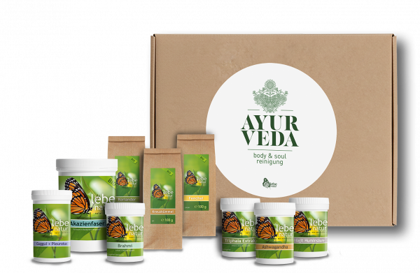 Ayurveda Schachtel braun mit Inhalt