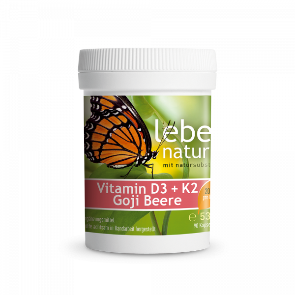 lebe natur® Vitamin D3 + K2 + Goji Beere 90er