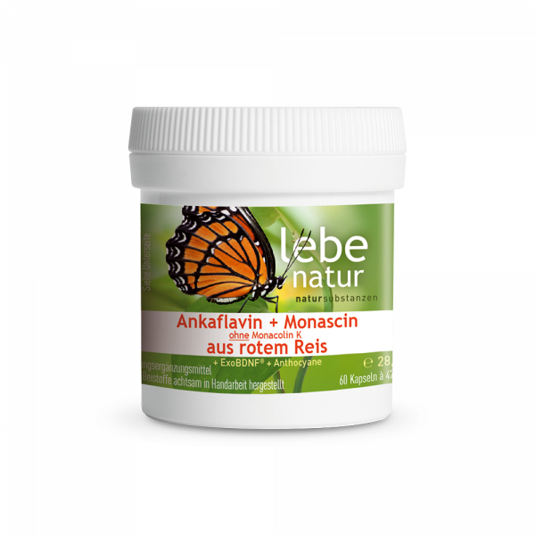 lebe natur® Ankaflavin + Monascin aus rotem Reis + ExoBDNF® + Anthocyane 60er